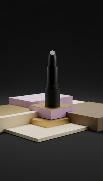 Batom matte preto embalagem minimalista